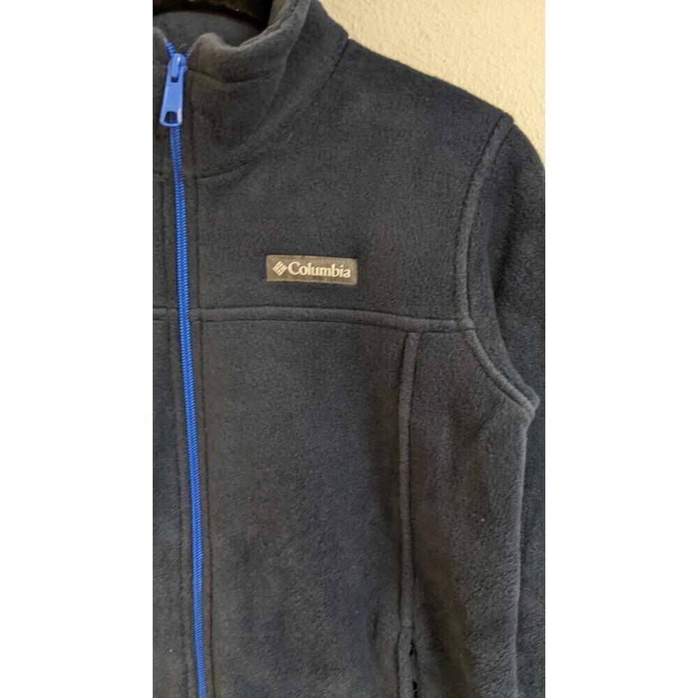 NEW~Kids COLUMBIA Navy Blue Full-Zip Long Sleeve Fleece Jacket Coat M (10/12) - Picture 2 of 11